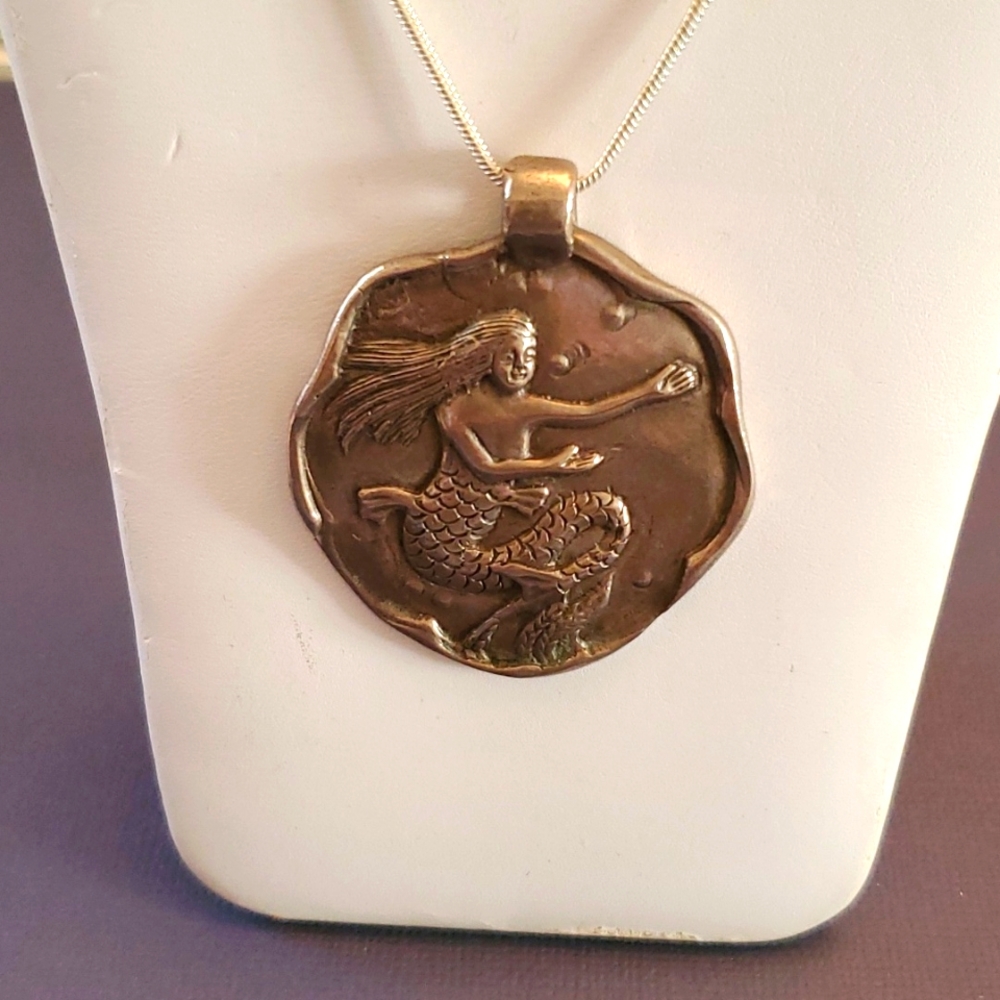 Sterling silver necklace Nautical Mermaid Handcrafted by designer Gina Witten